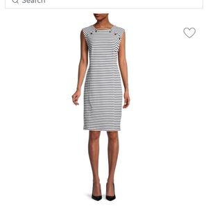 Sleeveless Striped Sheath Dress